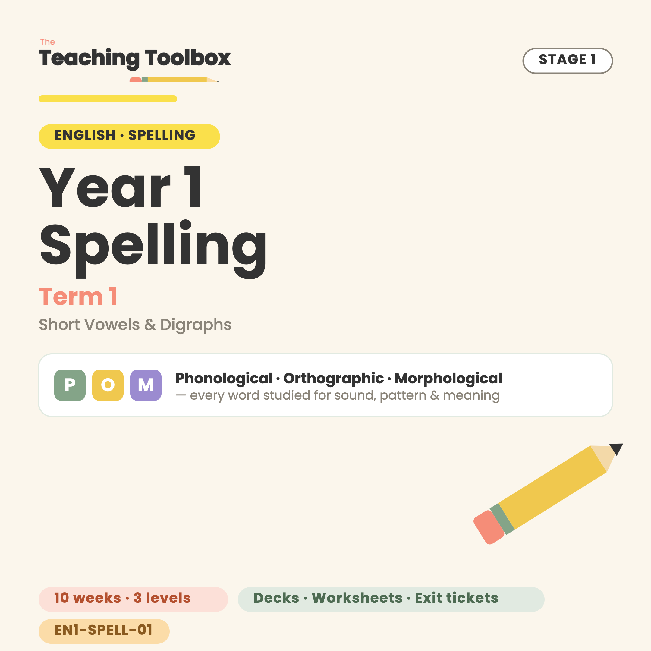 Short Vowels & Digraphs — SPELL-Y1T1 cover