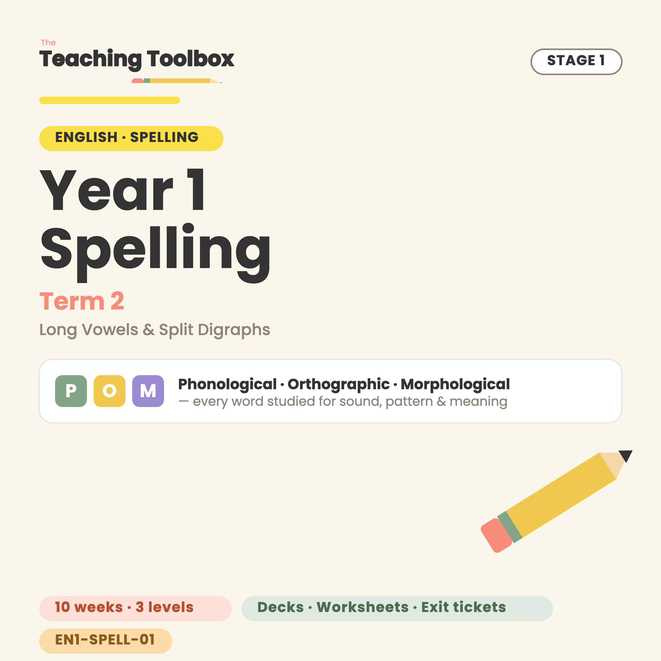 Long Vowels & Split Digraphs — SPELL-Y1T2 cover