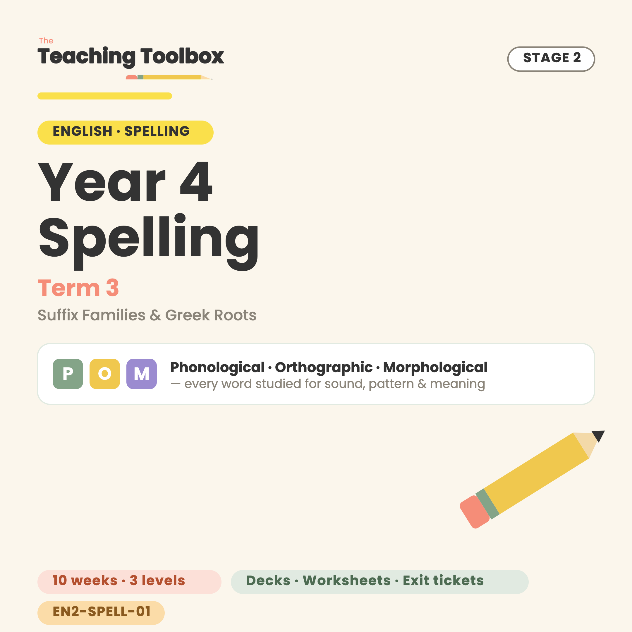 Suffix Families & Greek Roots — SPELL-Y4T3 cover