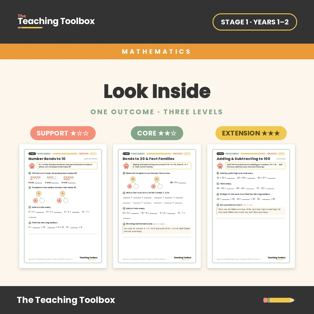 Number Bonds: Addition & Subtraction — Look inside