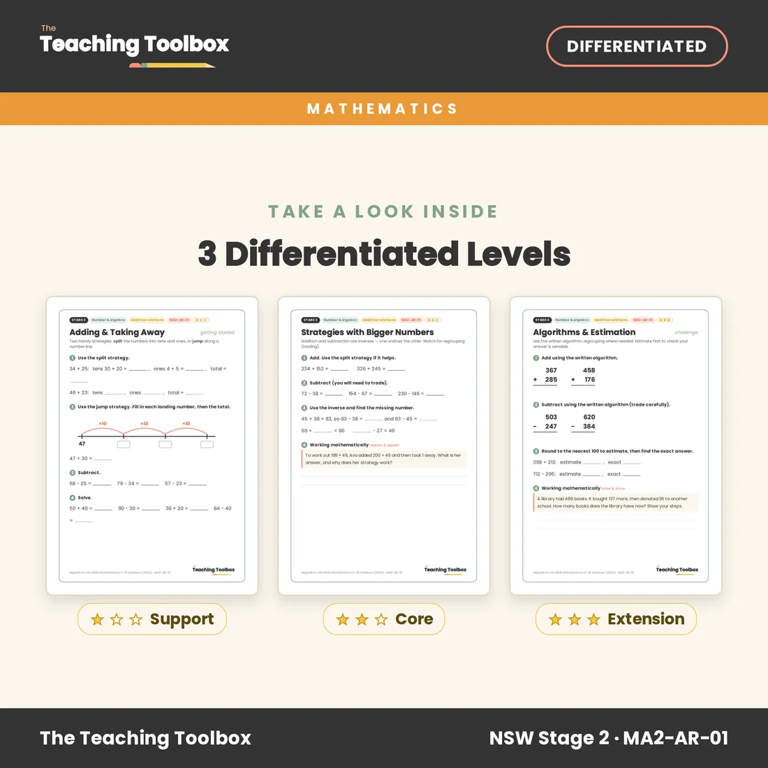 Addition & Subtraction Strategies — Look inside