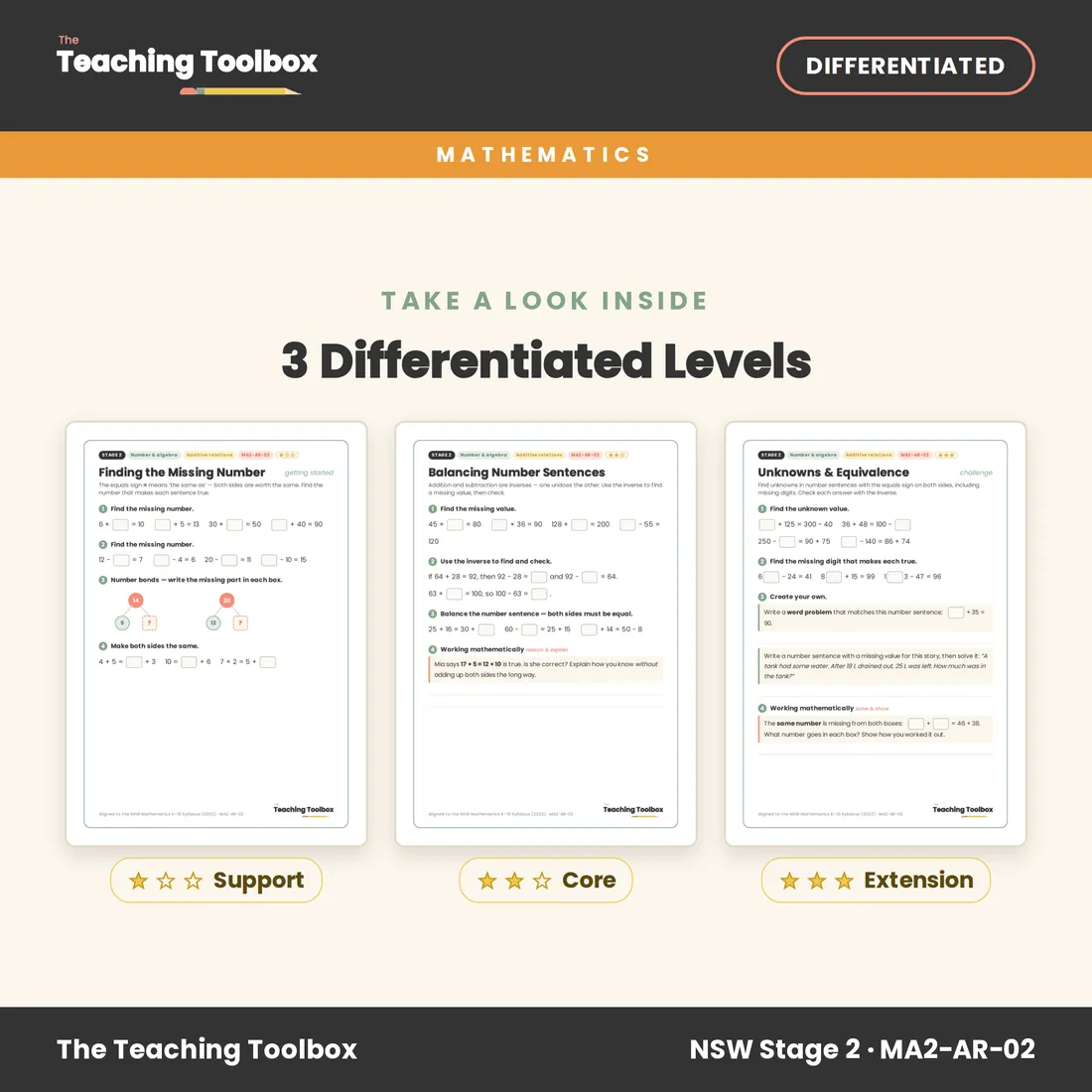 Number Sentences & Missing Values — Look inside