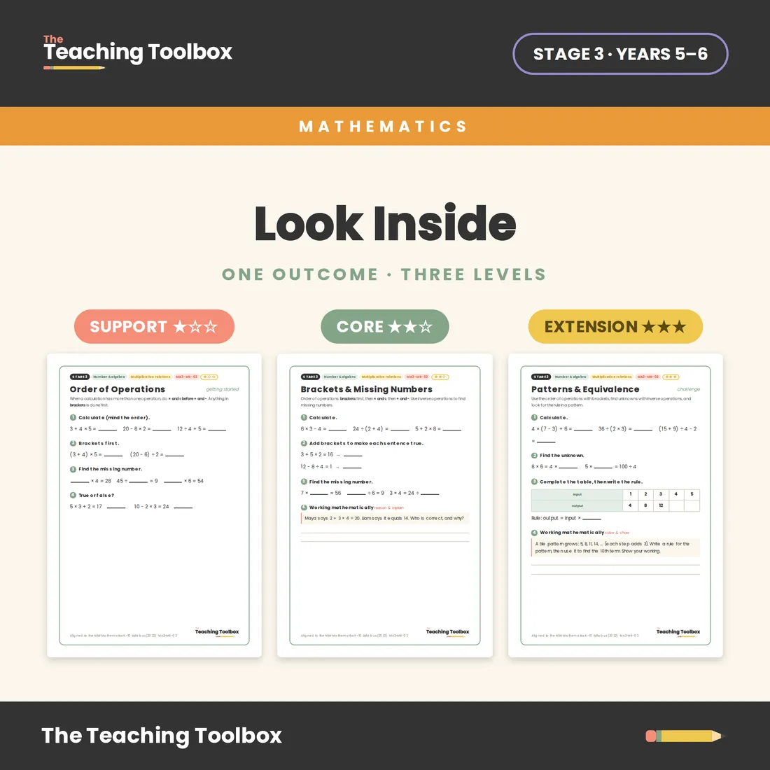Number Sentences & Order of Operations — Look inside
