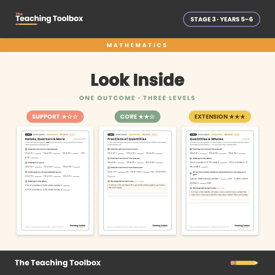 Fractions of Quantities — Look inside