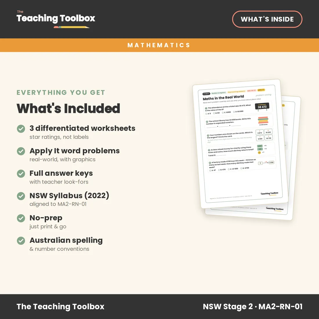Place Value to Tens of Thousands — What's included