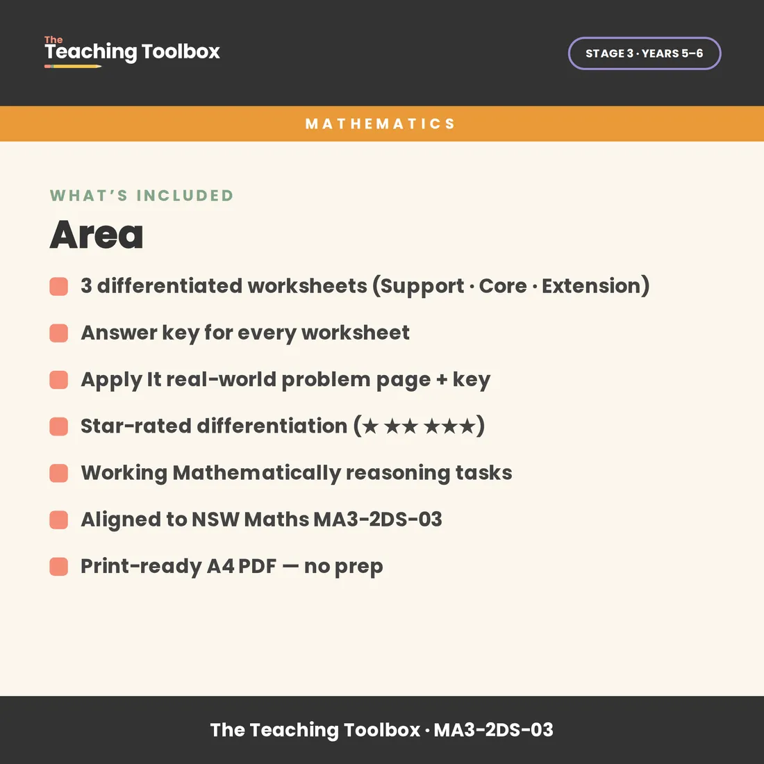 Area — What's included