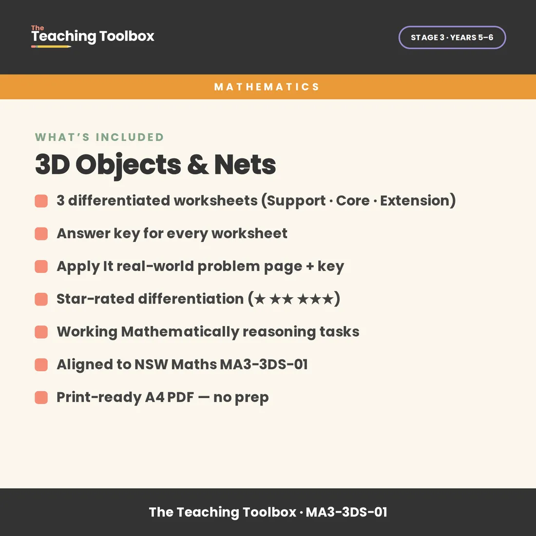 3D Objects & Nets — What's included