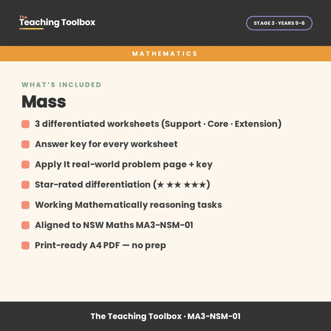 Mass — What's included