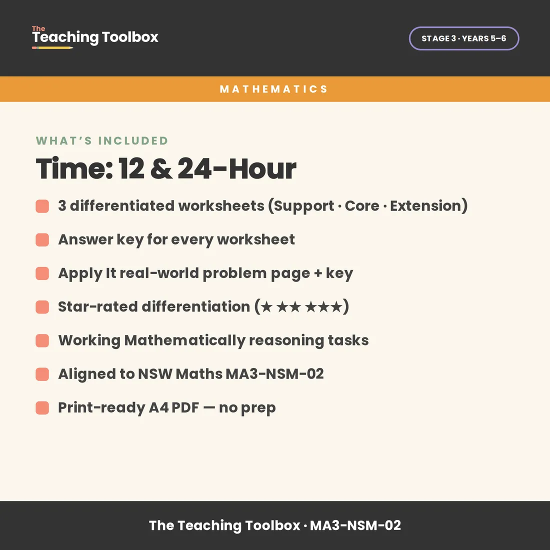 Time: 12 & 24-Hour — What's included