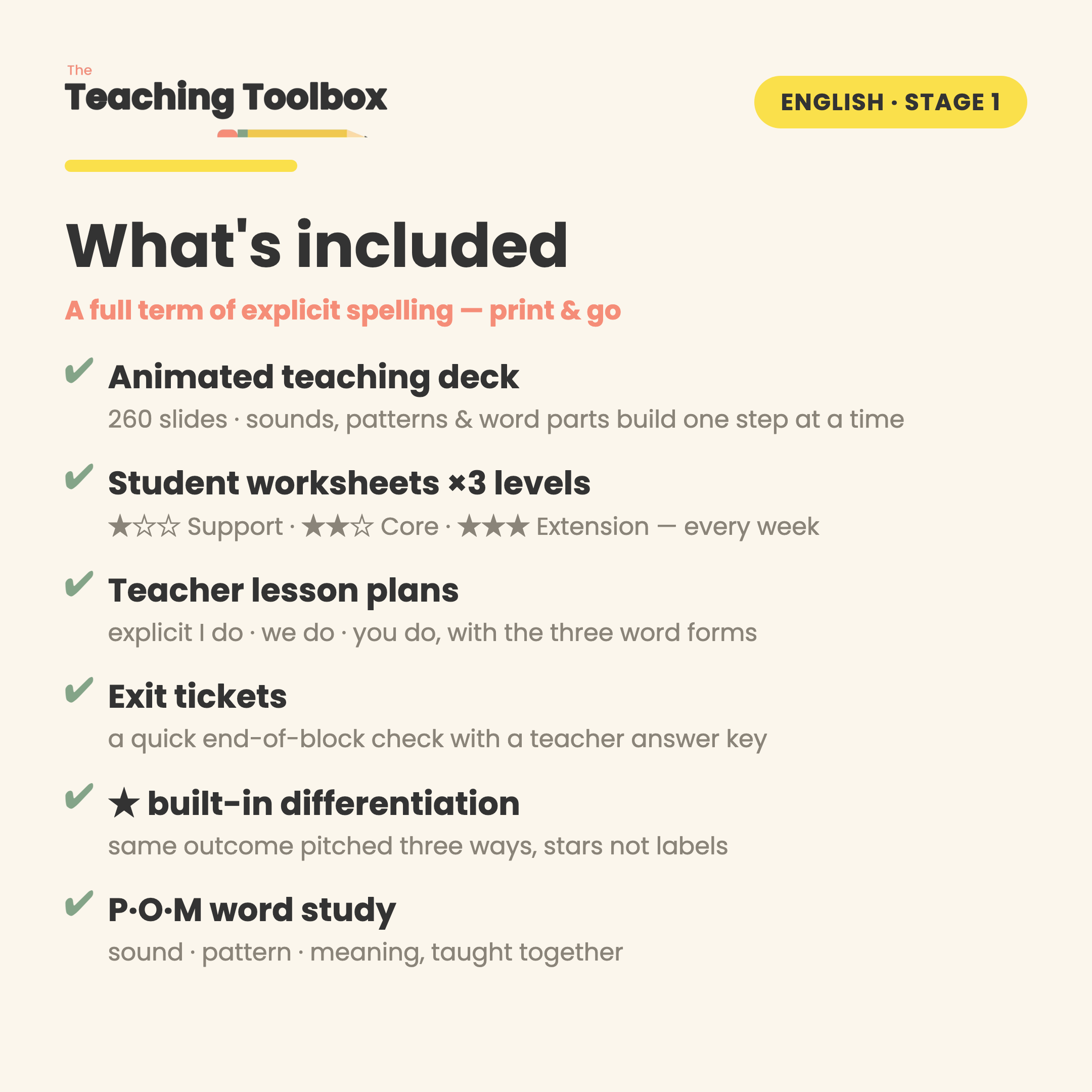 Short Vowels & Digraphs — What's included
