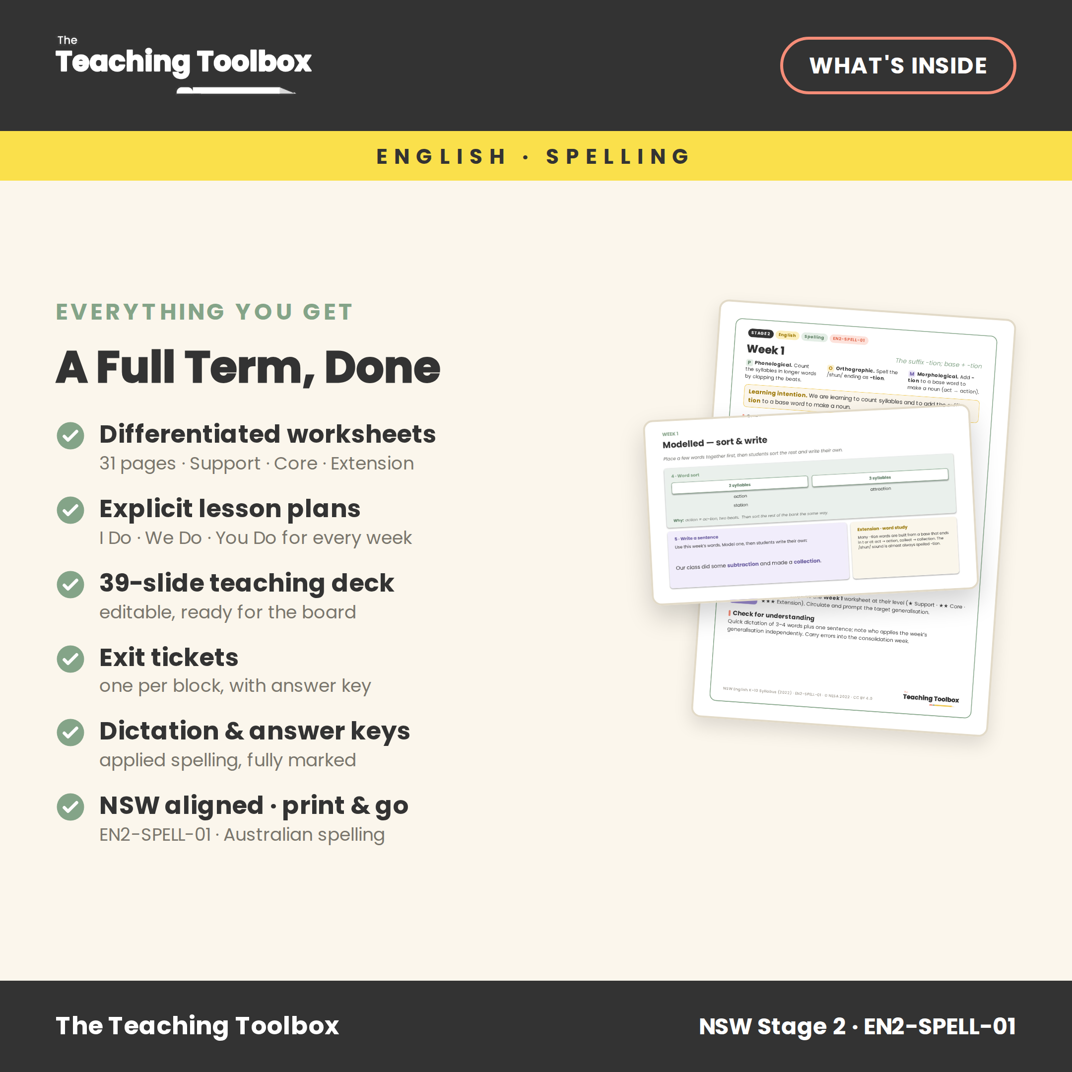 Syllables, Suffixes & Latin Roots — What's included